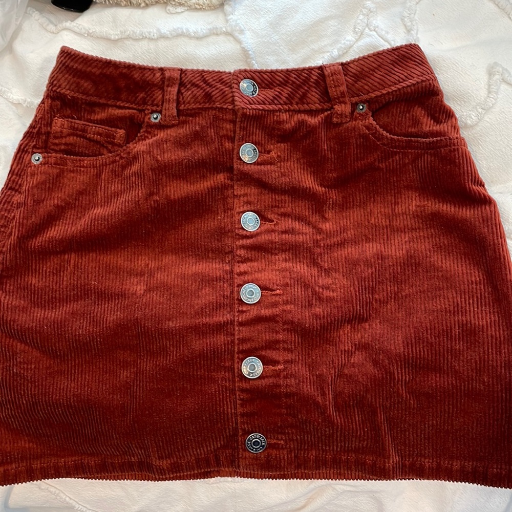 Cat & Jack Burnt Orange Corduroy Girls Skirt Size 10/12